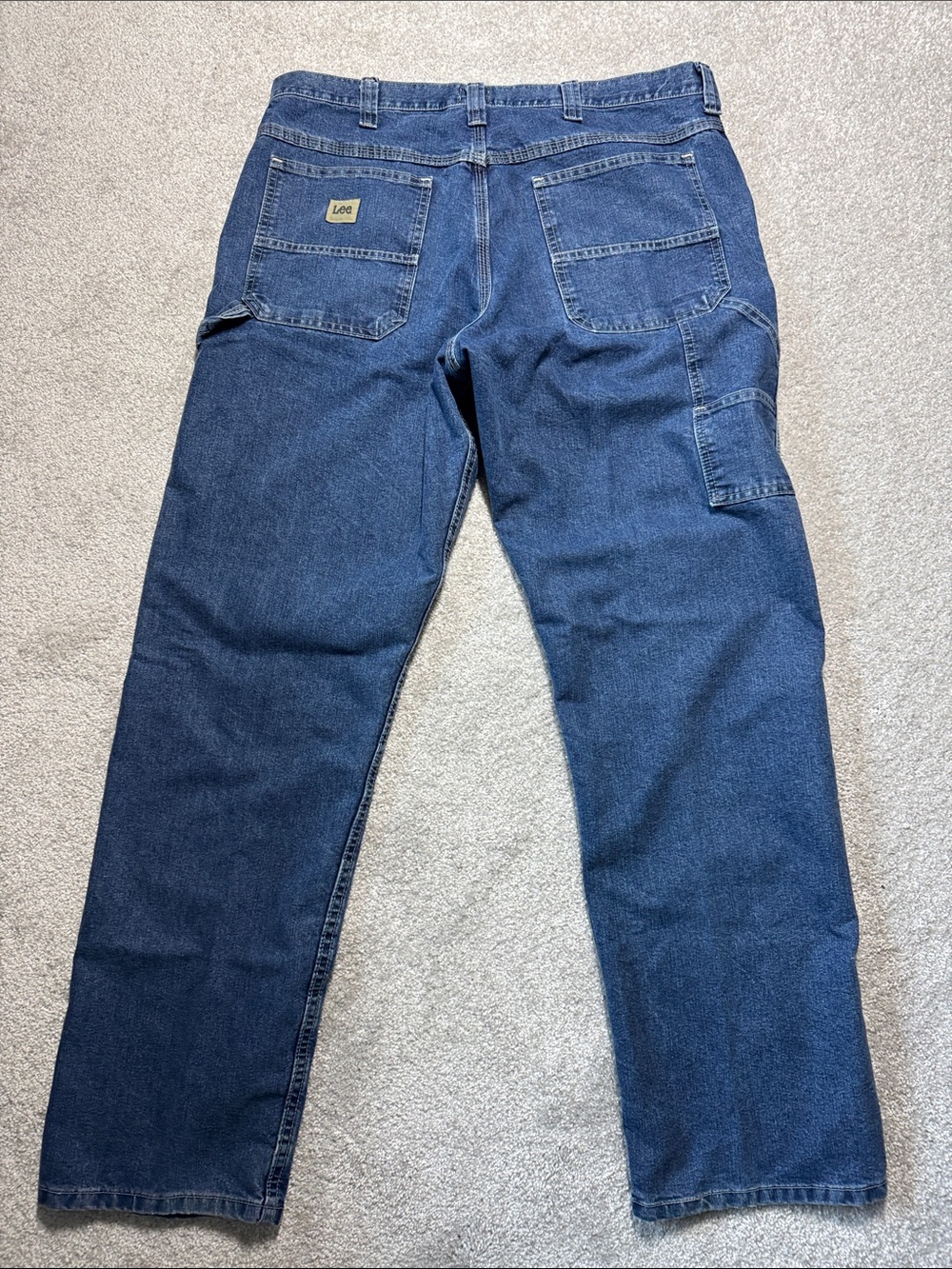 Lee Men's Blue Loose Carpenter Jeans Size 36 X 34 Utility Workwear Denim